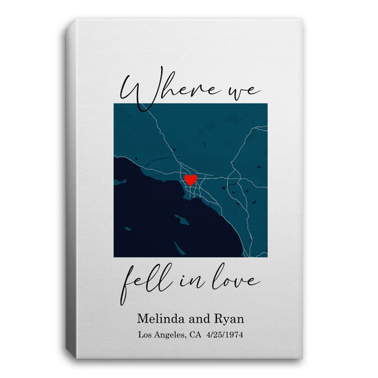 Personalized "Where We" Canvas | Fell in Love | Married | Said I Do | Couples