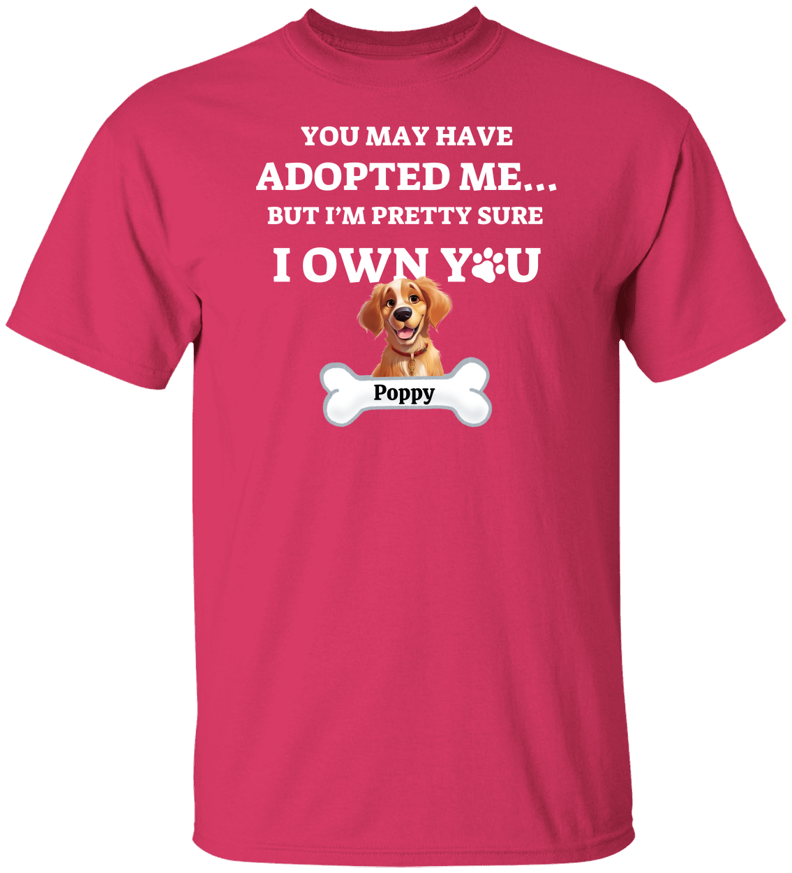 Personalized Adopted Cartoon Dog Cotton Tee