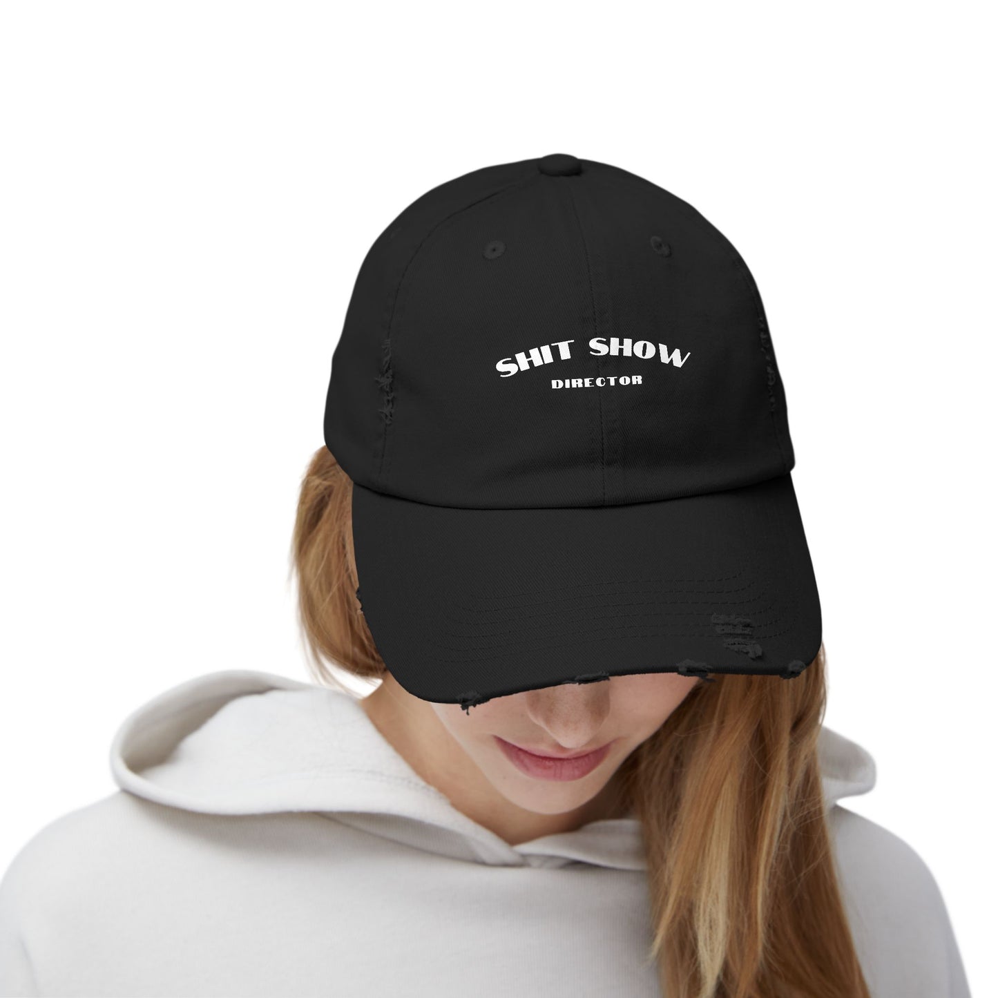 Director of the Shit Show Unisex Distressed Cap