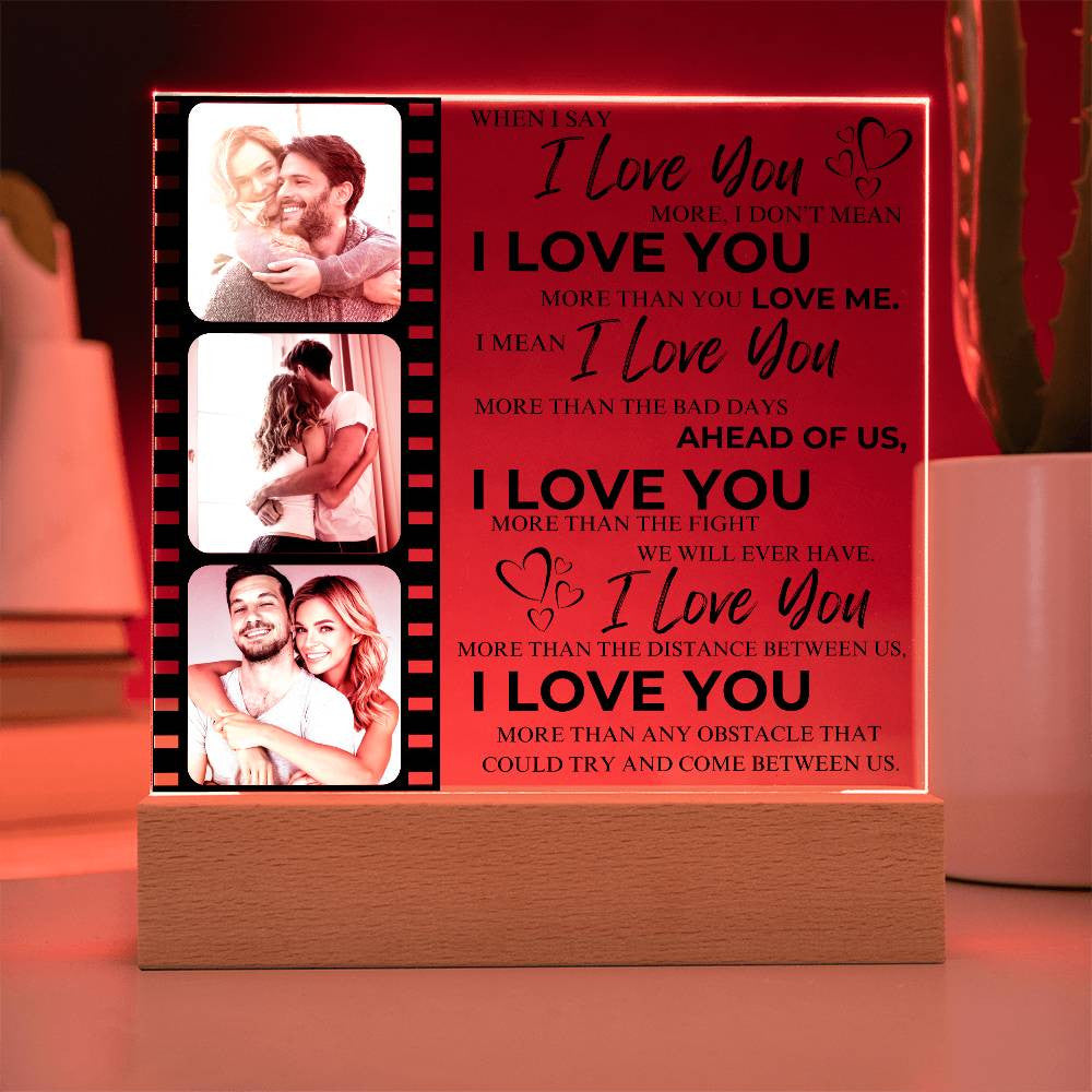 I Love You Acrylic Plaque | Partners | Couples| I Love You | Personalized | Valentine's Day