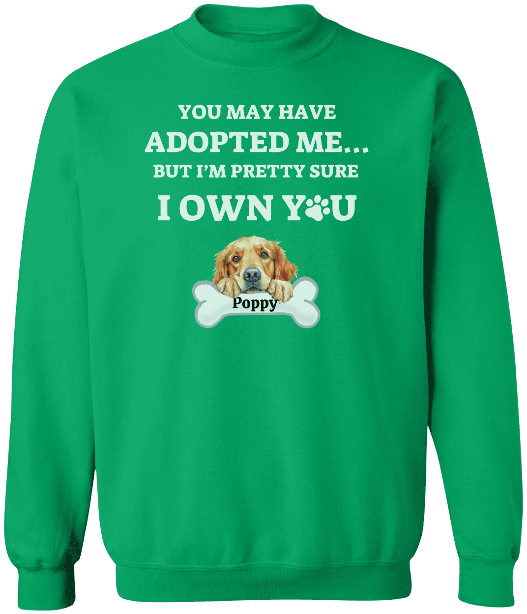 Personalized Rescue/Adopted Dog Crew Neck Sweatshirt