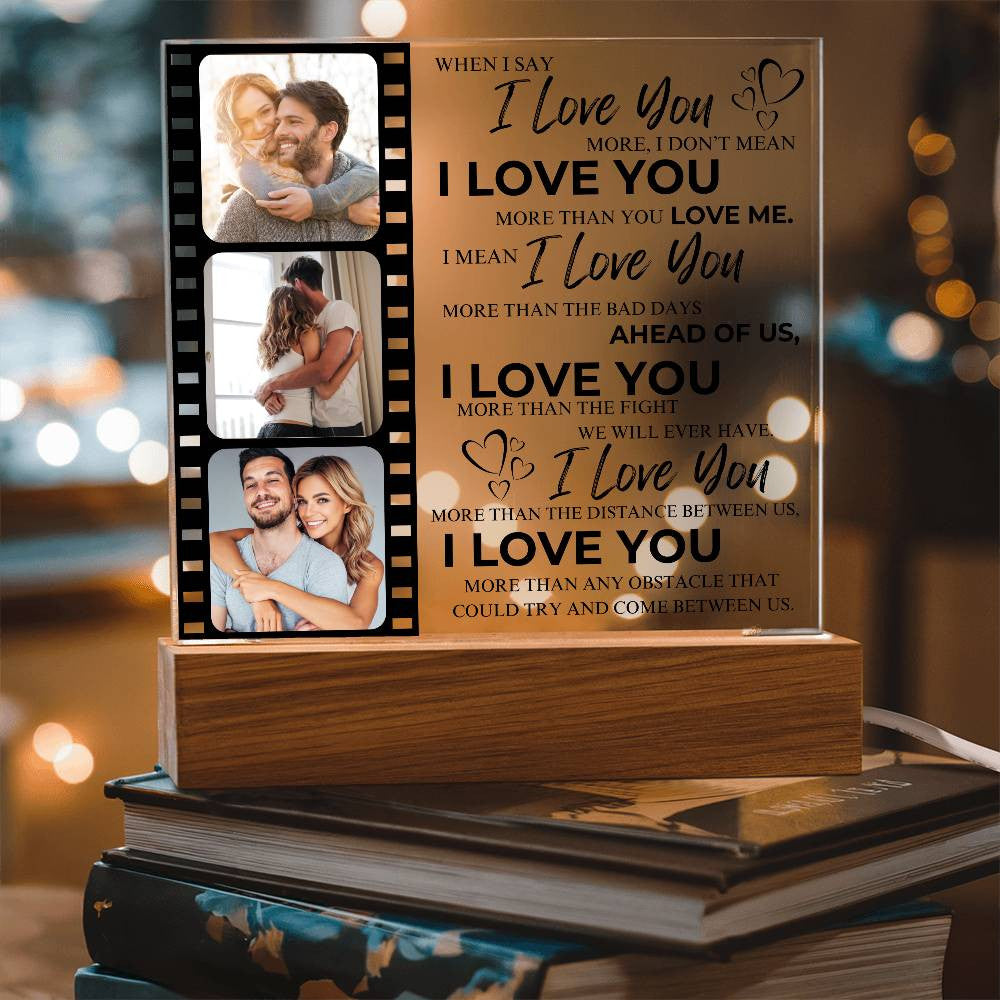 I Love You Acrylic Plaque | Partners | Couples| I Love You | Personalized | Valentine's Day