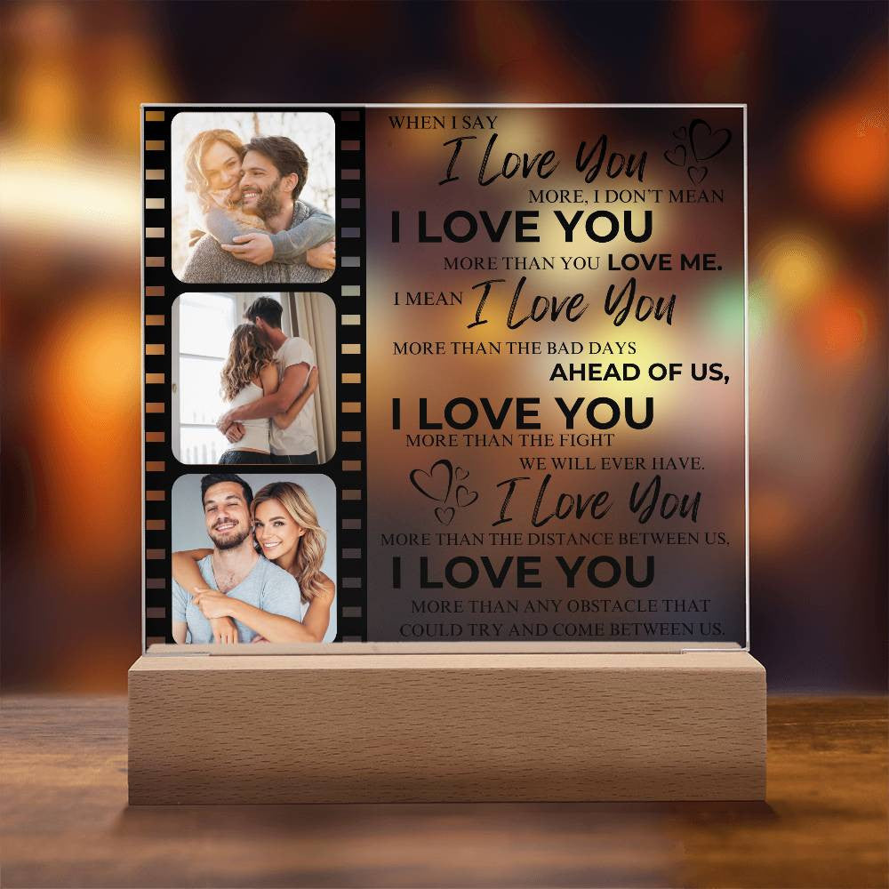 I Love You Acrylic Plaque | Partners | Couples| I Love You | Personalized | Valentine's Day