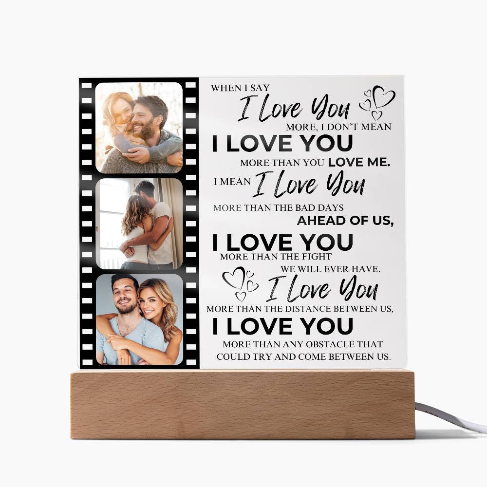 I Love You Acrylic Plaque | Partners | Couples| I Love You | Personalized | Valentine's Day