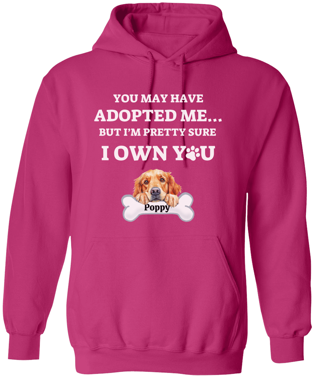 Personalized Rescue/Adopted Dog Hooded Sweatshirt