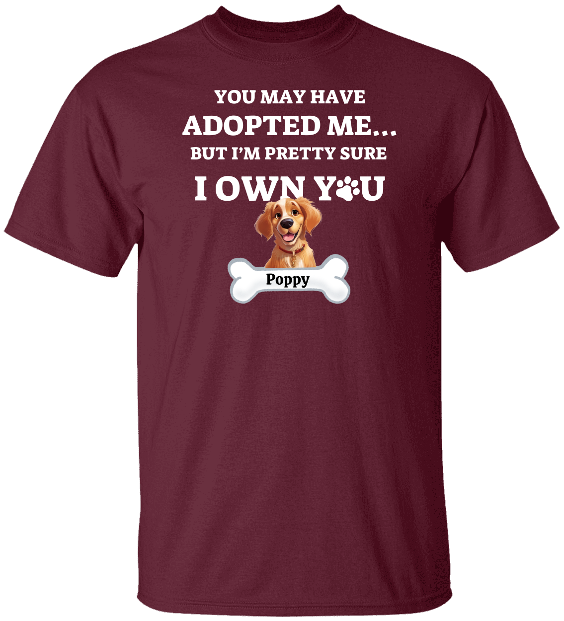 Personalized Adopted Cartoon Dog Cotton Tee