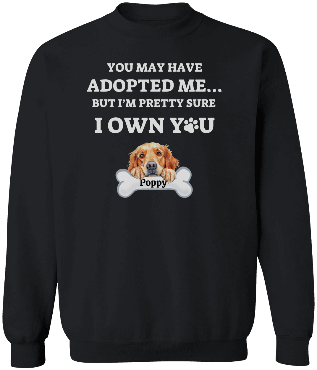 Personalized Rescue/Adopted Dog Crew Neck Sweatshirt