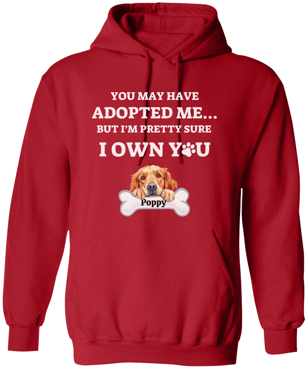 Personalized Rescue/Adopted Dog Hooded Sweatshirt