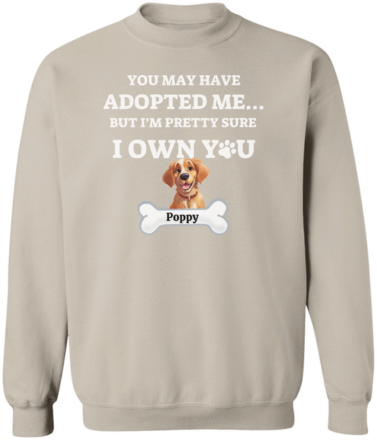 Personalized Adopted/Rescue Cartoon Dog Pullover Sweatshirt