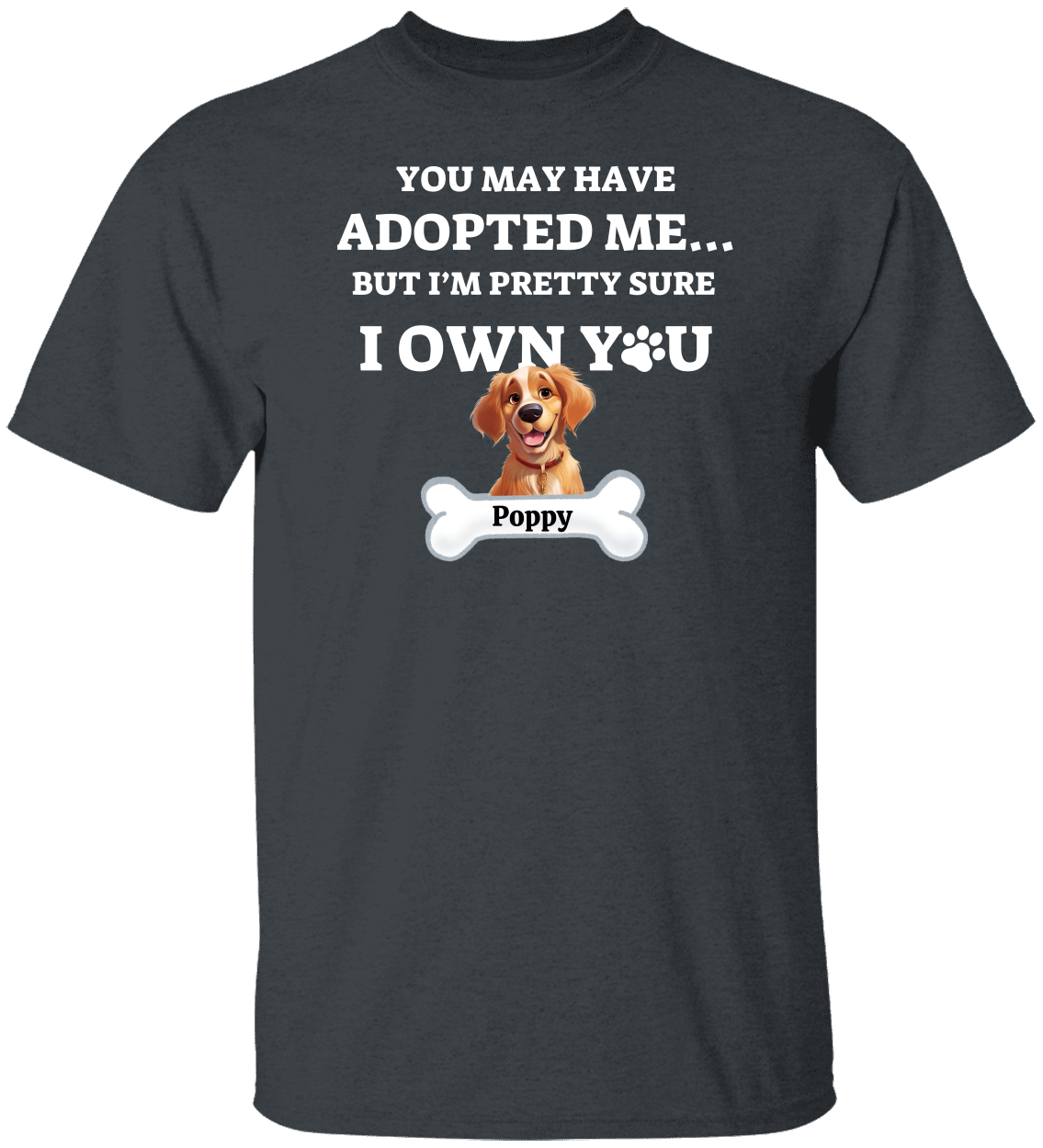 Personalized Adopted Cartoon Dog Cotton Tee