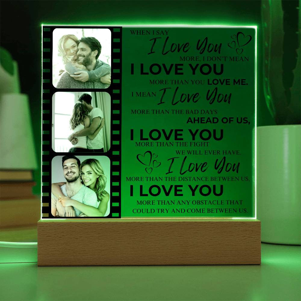 I Love You Acrylic Plaque | Partners | Couples| I Love You | Personalized | Valentine's Day