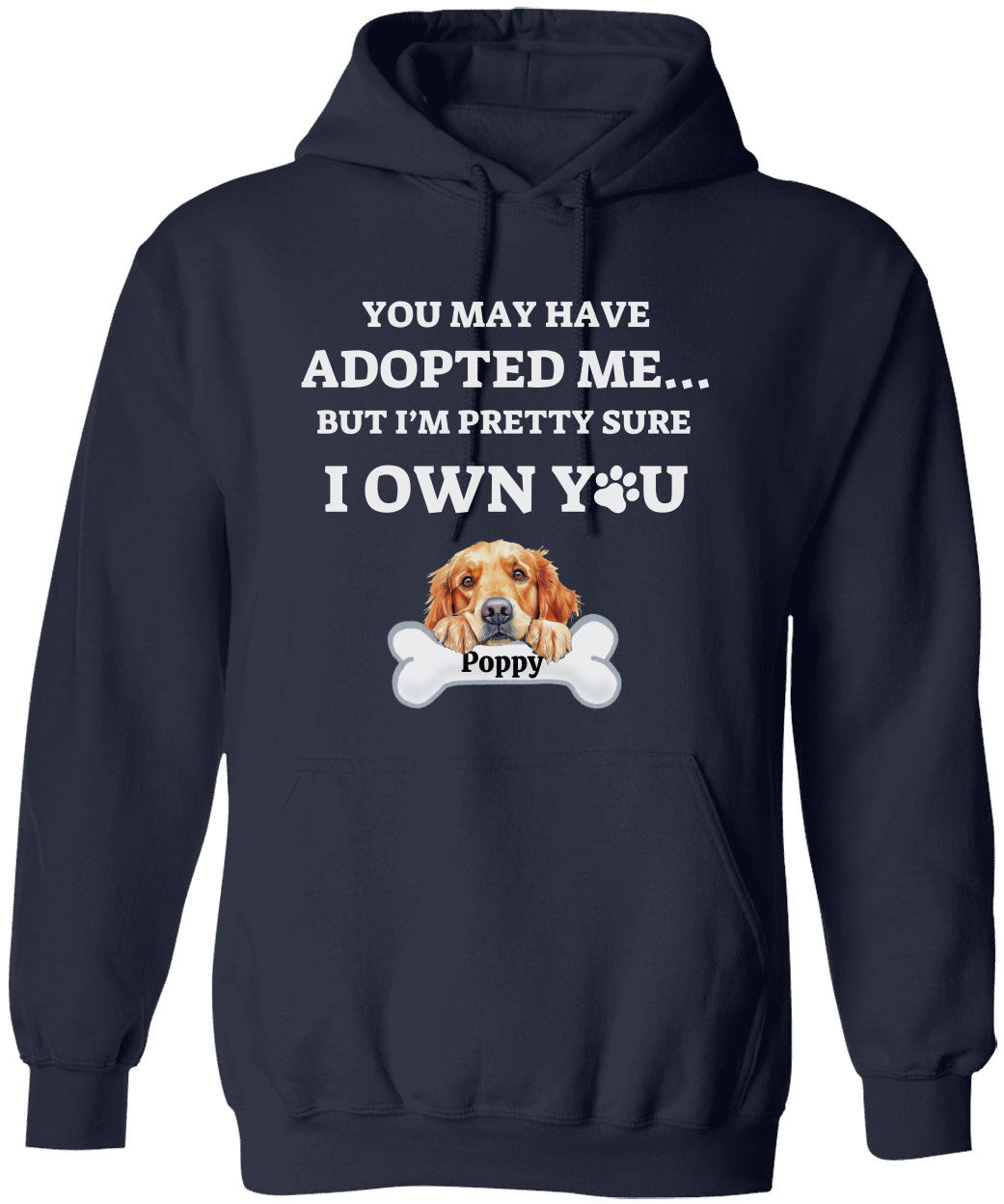 Personalized Rescue/Adopted Dog Hooded Sweatshirt