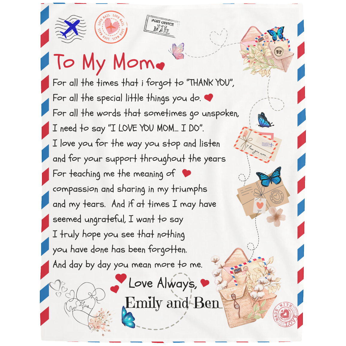 TO My Mom Blanket- Personalized