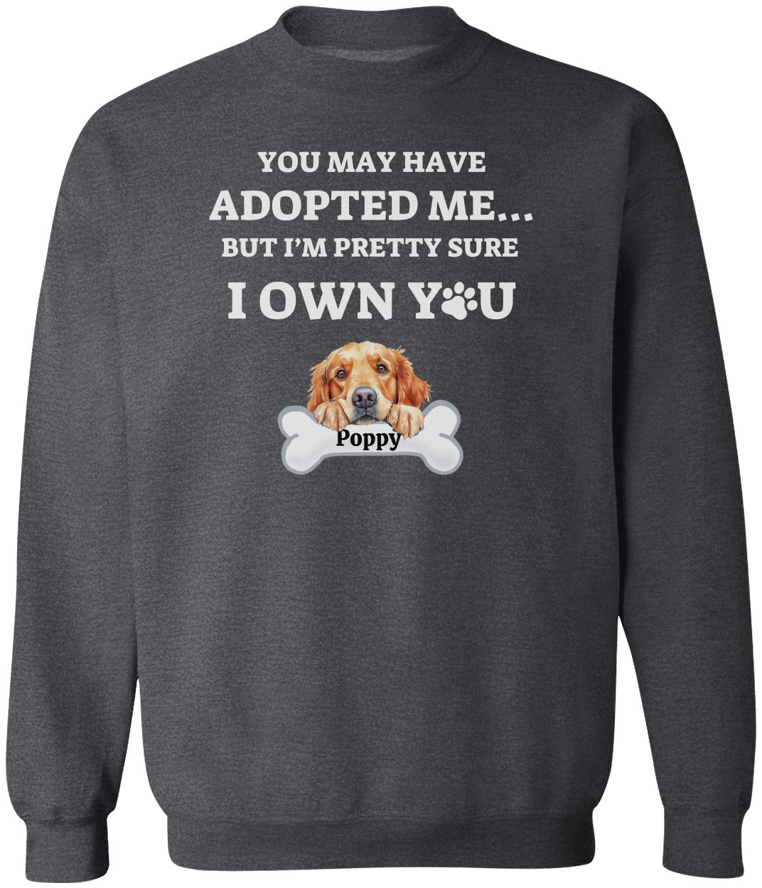 Personalized Rescue/Adopted Dog Crew Neck Sweatshirt