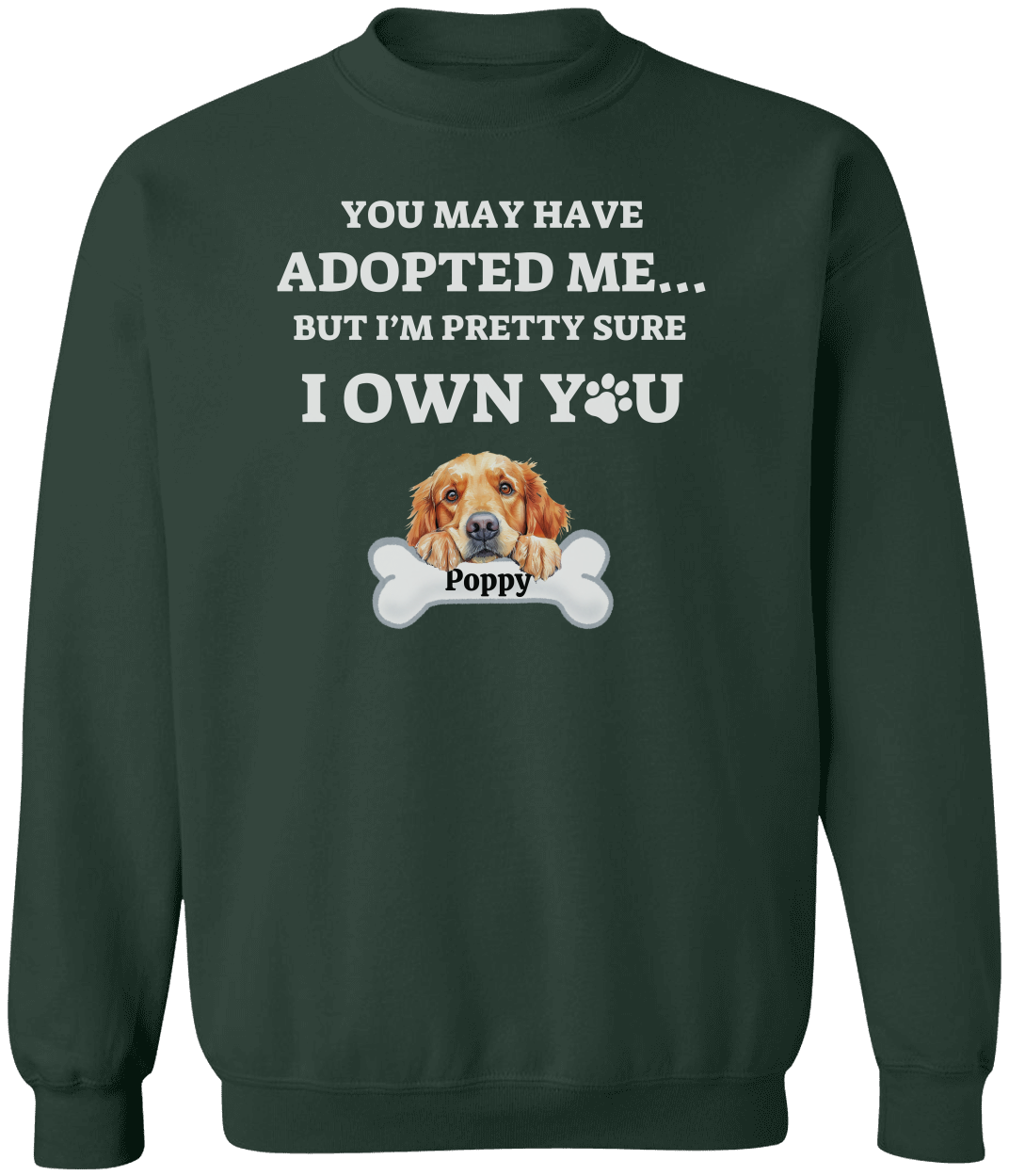 Personalized Rescue/Adopted Dog Crew Neck Sweatshirt