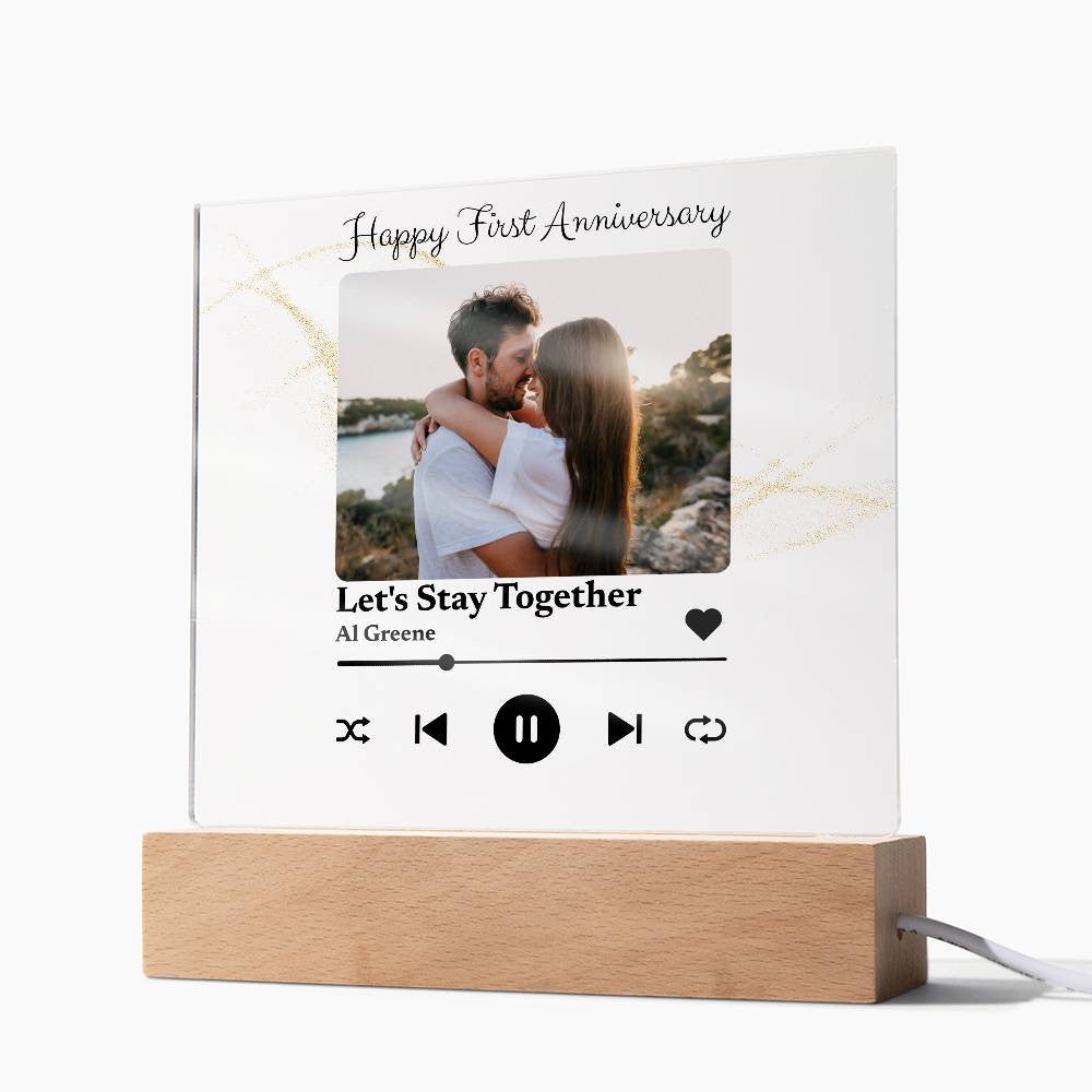 Couples 'Our Song' Acrylic Plaque | Anniversary | Dating