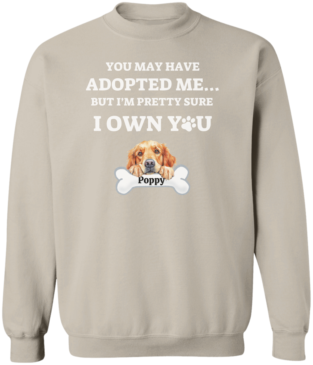 Personalized Rescue/Adopted Dog Crew Neck Sweatshirt