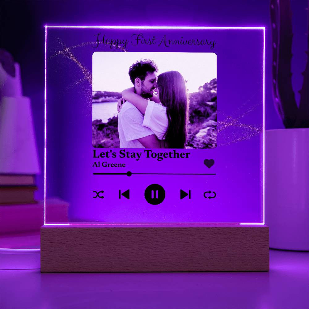 Couples 'Our Song' Acrylic Plaque | Anniversary | Dating