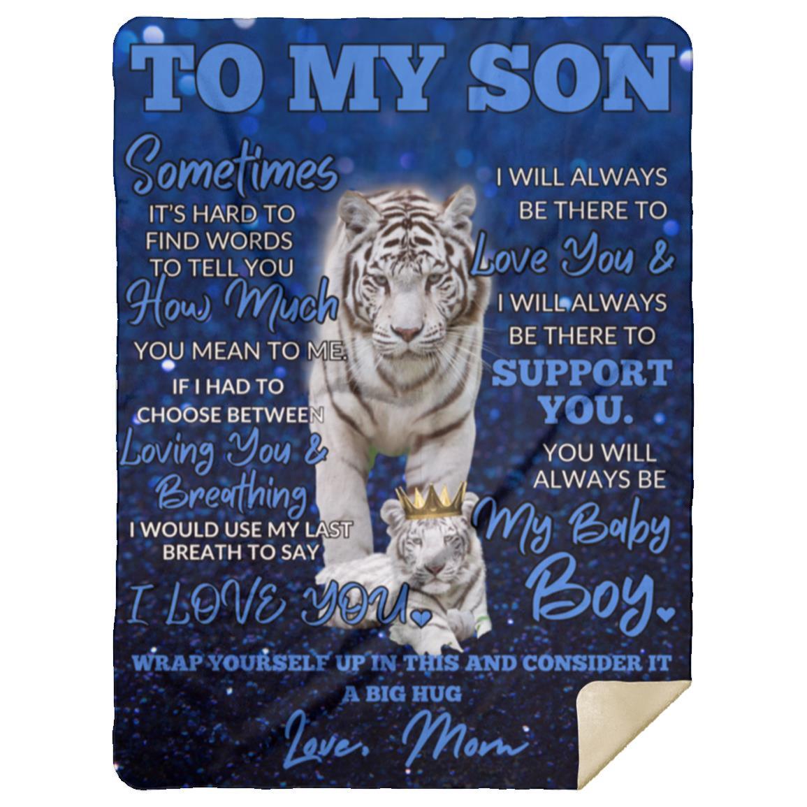 To My Son Premium Sherpa Blanket 60x80