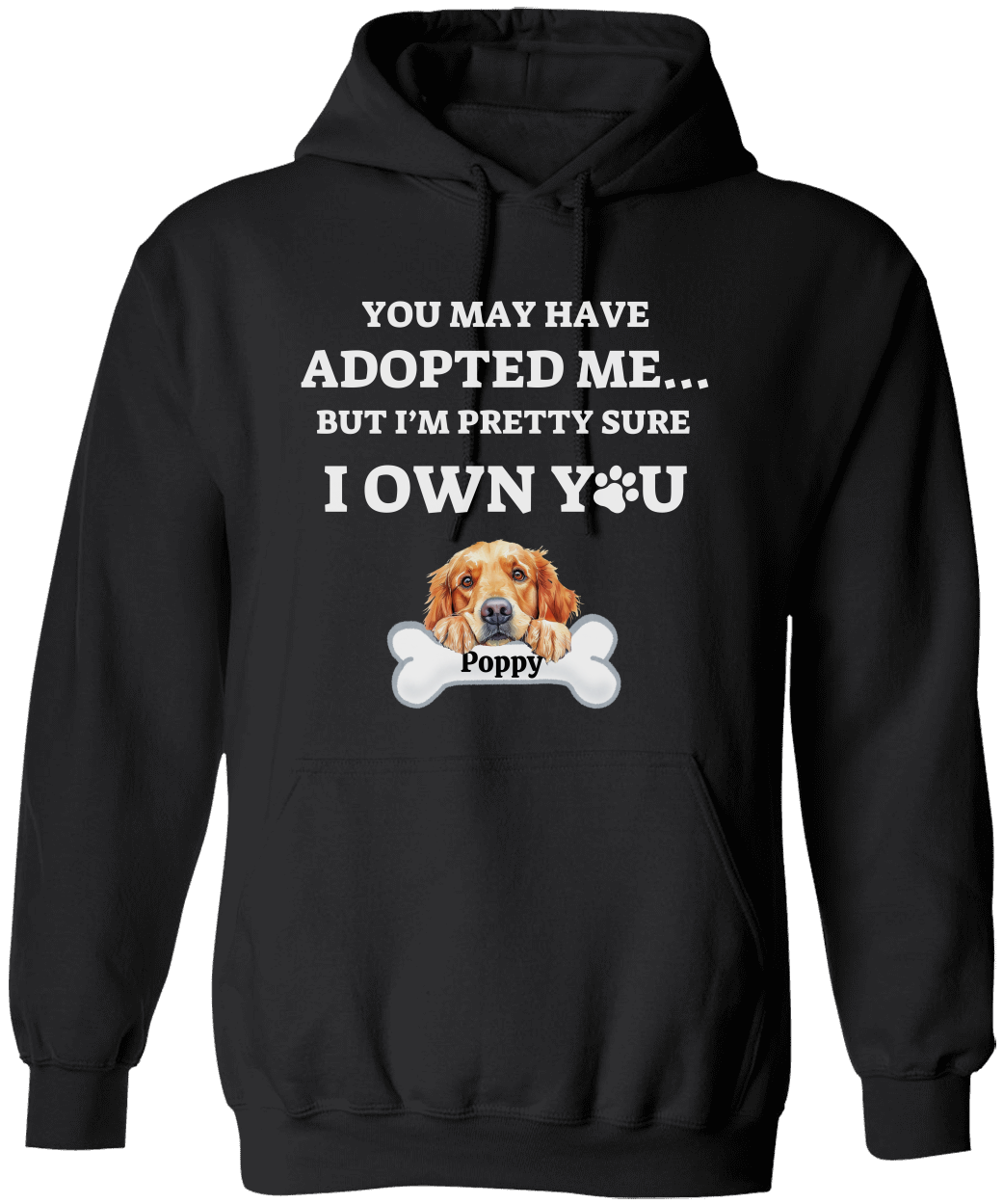 Personalized Rescue/Adopted Dog Hooded Sweatshirt