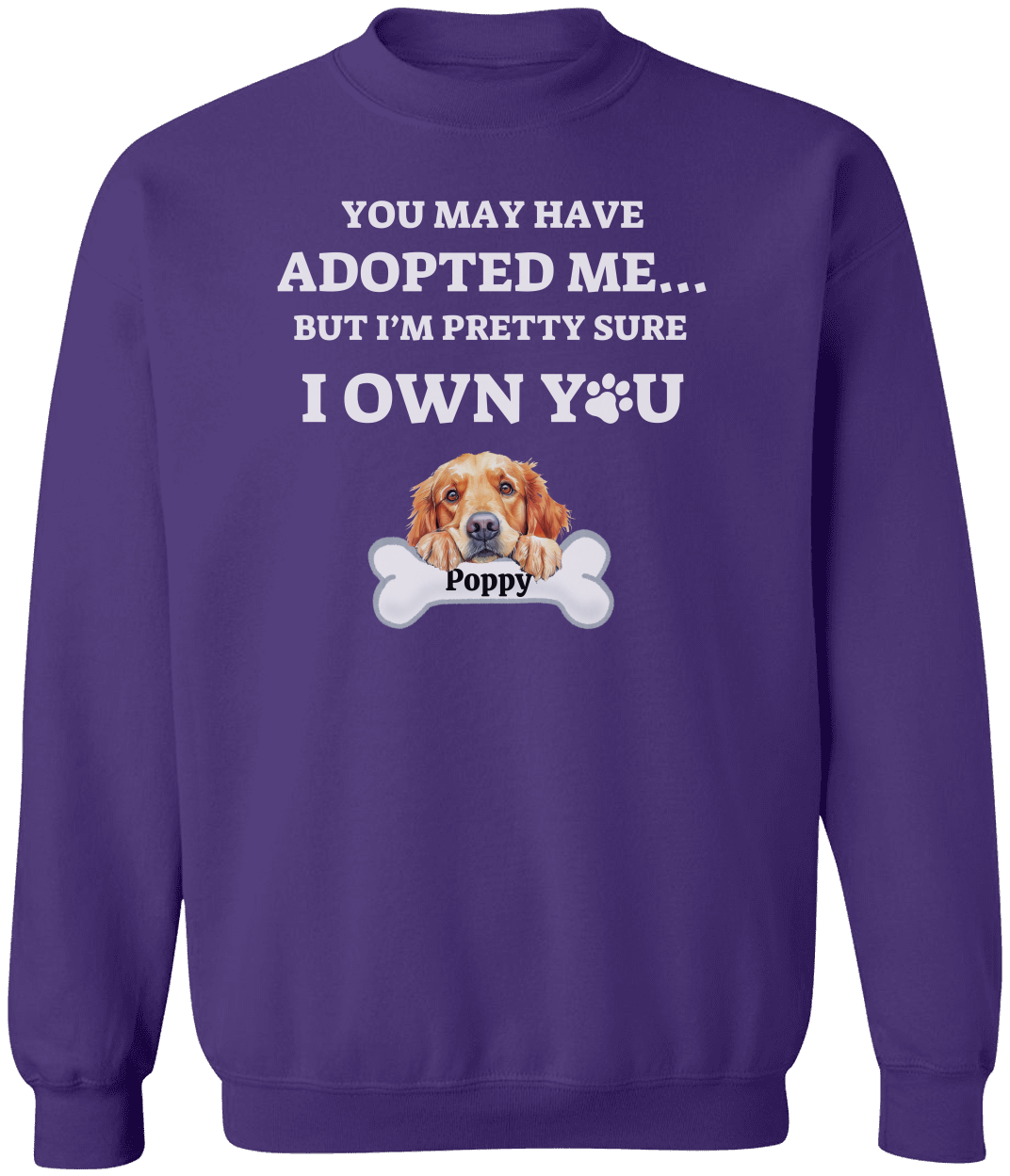 Personalized Rescue/Adopted Dog Crew Neck Sweatshirt