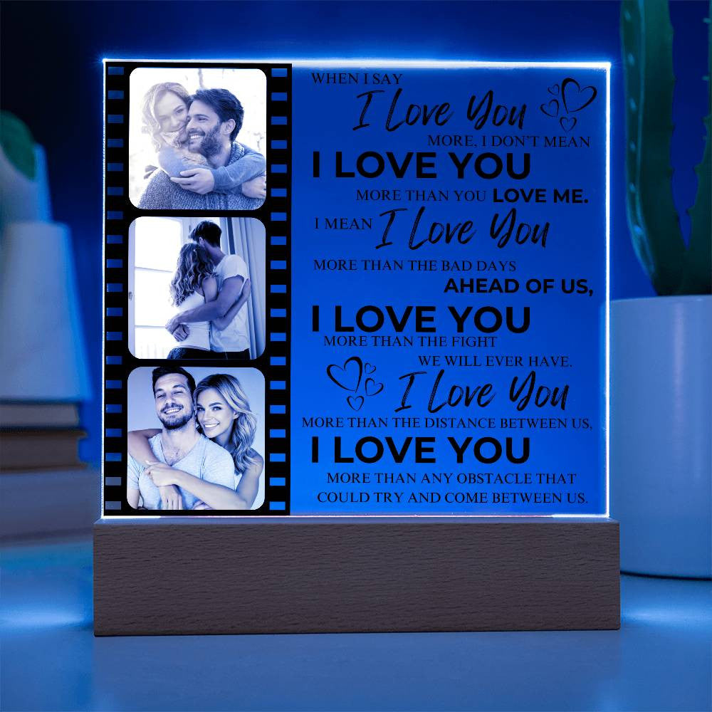 I Love You Acrylic Plaque | Partners | Couples| I Love You | Personalized | Valentine's Day