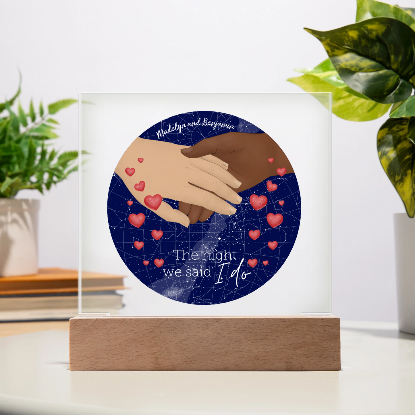 Holding Hands "Where it all Began"  Acrylic Square Plaque | Couples | Forever