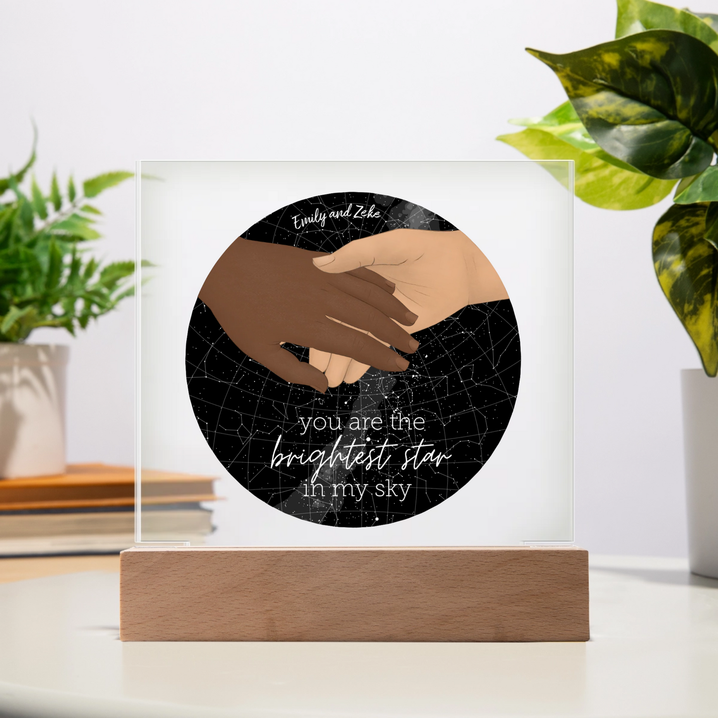 Holding Hands "Where it all Began"  Acrylic Square Plaque | Couples | Forever