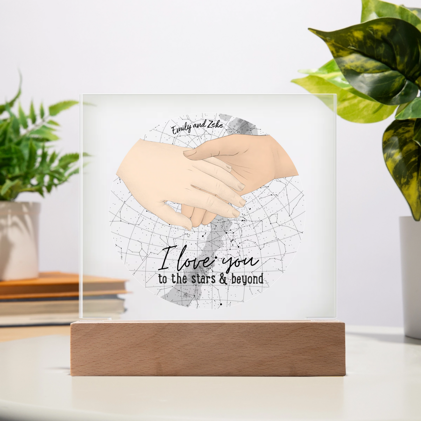 Holding Hands "Where it all Began"  Acrylic Square Plaque | Couples | Forever