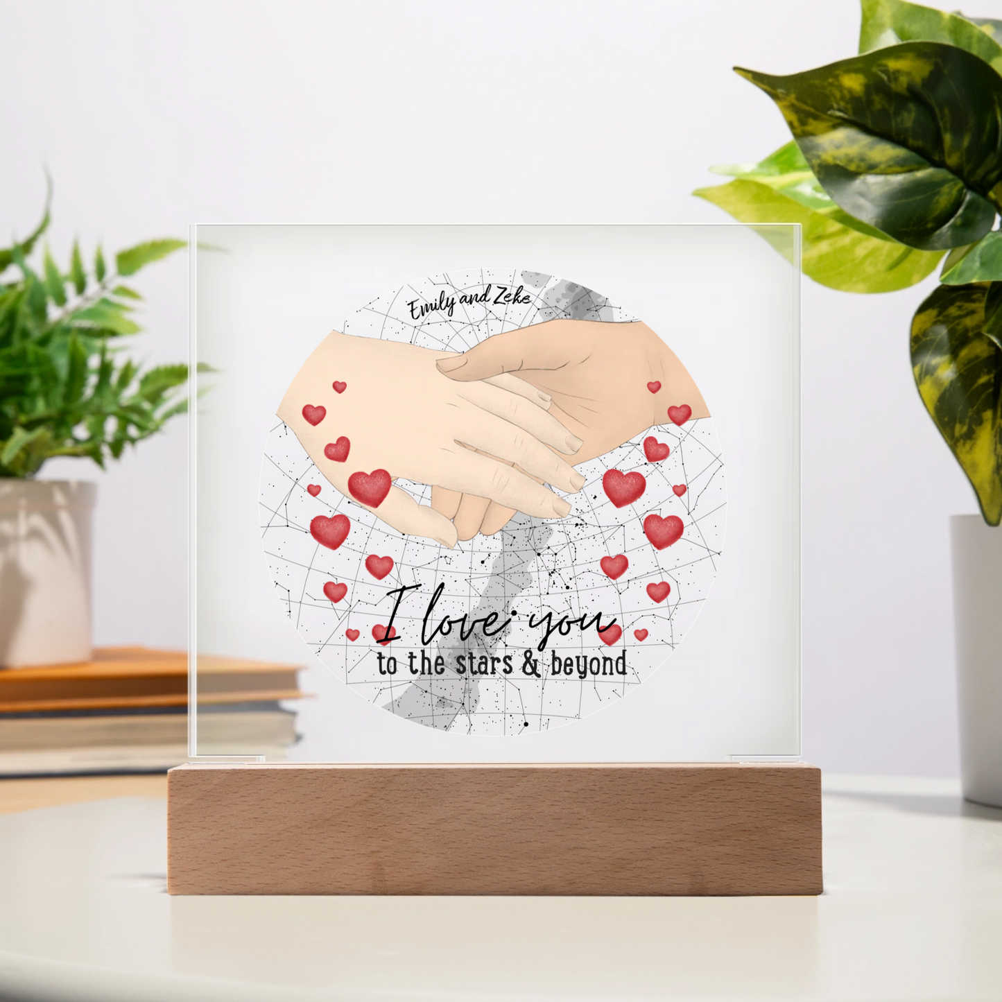 Holding Hands "Where it all Began"  Acrylic Square Plaque | Couples | Forever