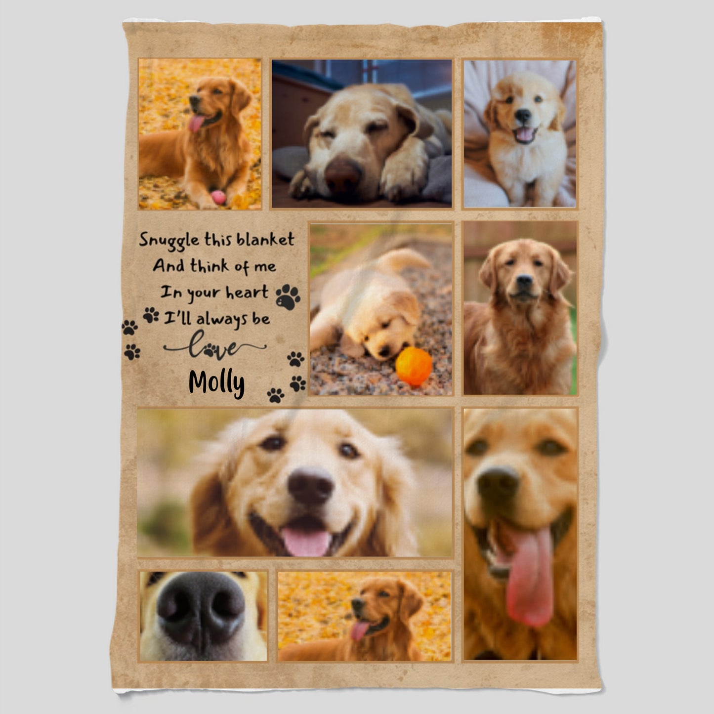 Custom Memorial Pet Plush Fleece Blanket