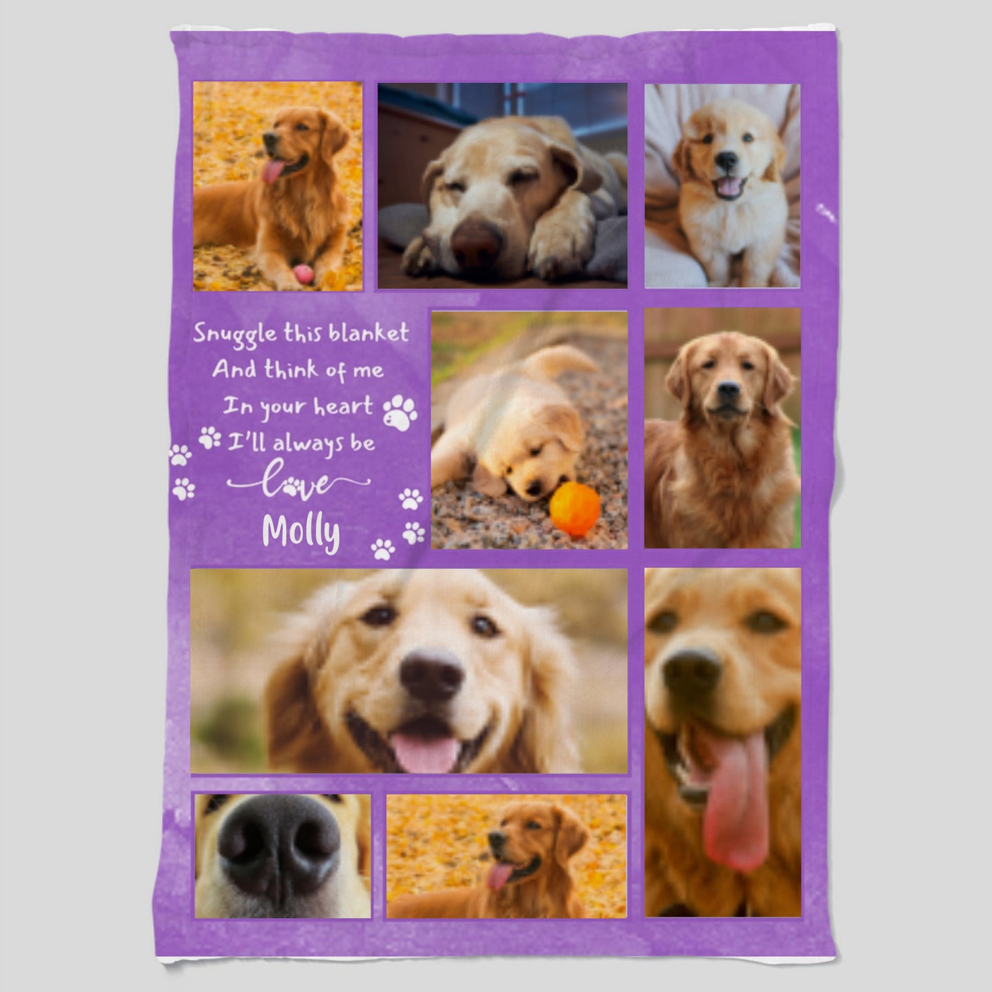 Custom Memorial Pet Plush Fleece Blanket