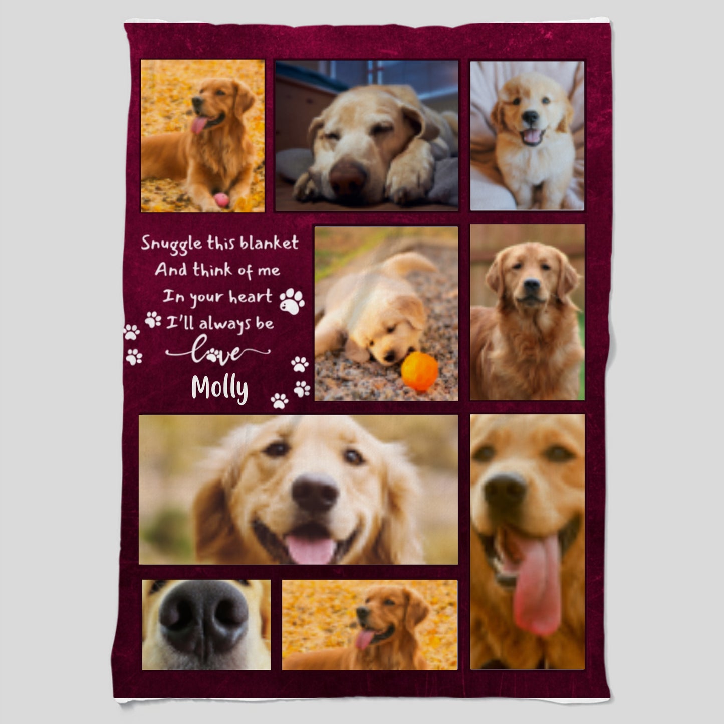 Custom Memorial Pet Plush Fleece Blanket