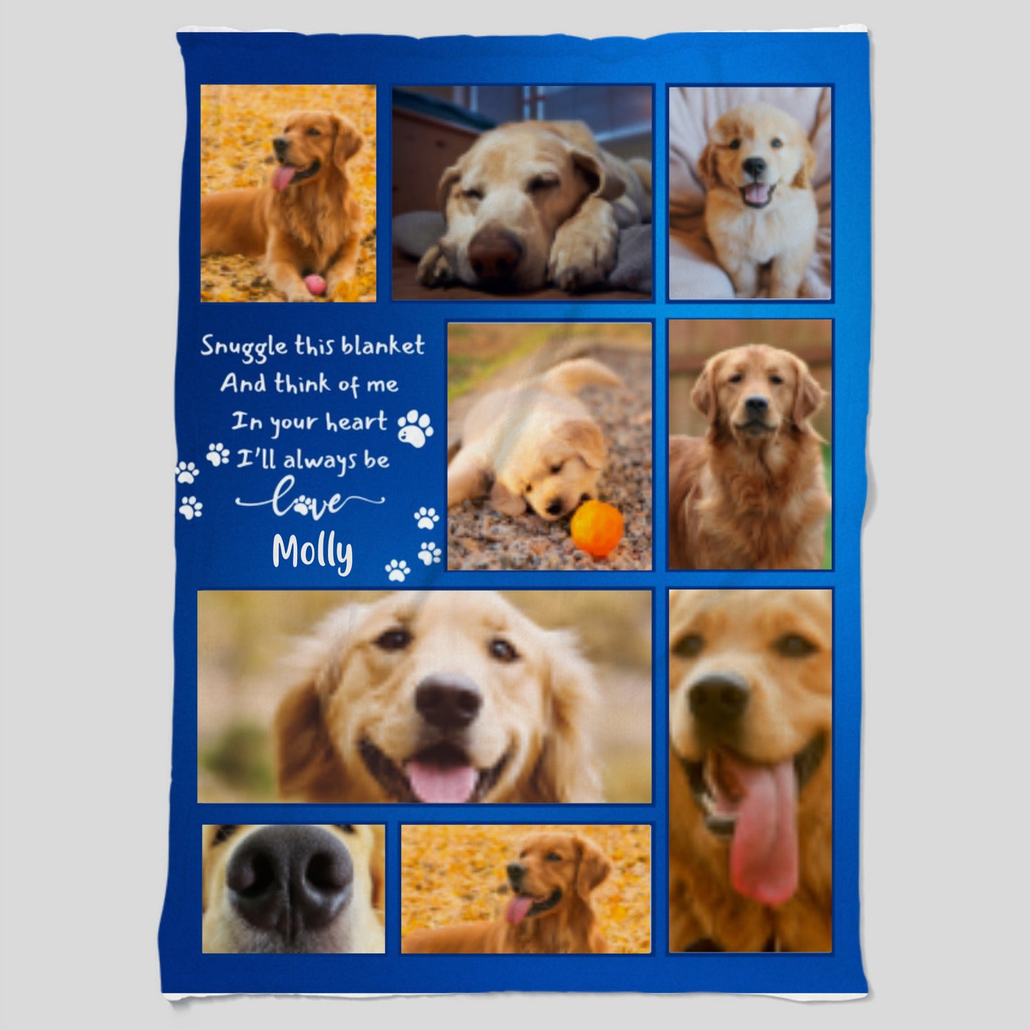 Custom Memorial Pet Plush Fleece Blanket