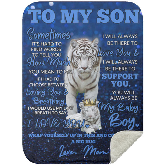 To My Son Premium Sherpa Blanket 30x40