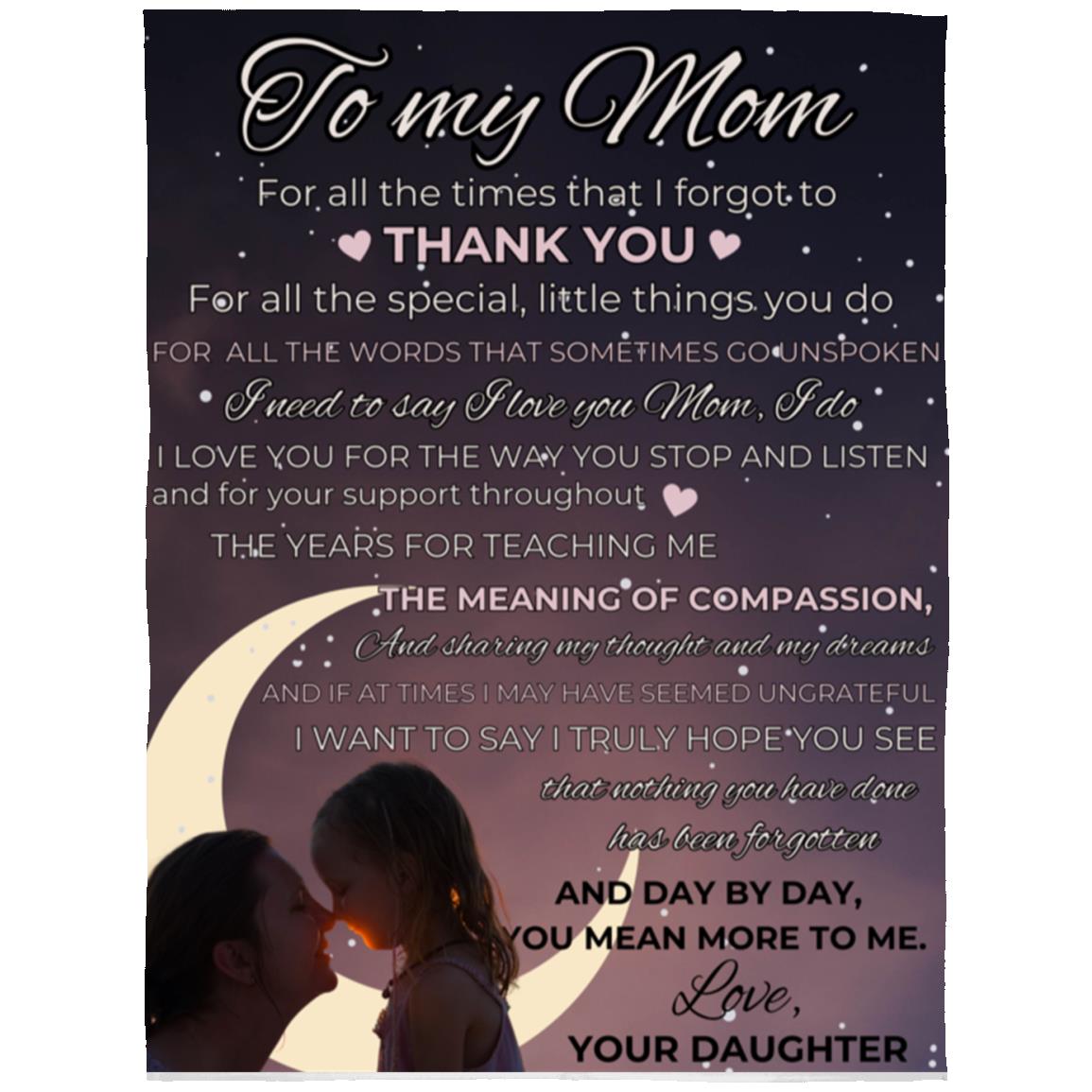 To My Mom from Daughter Arctic Fleece Blanket 60x80