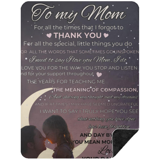 To My Mom from Daughter Premium Black Sherpa Blanket 60x80