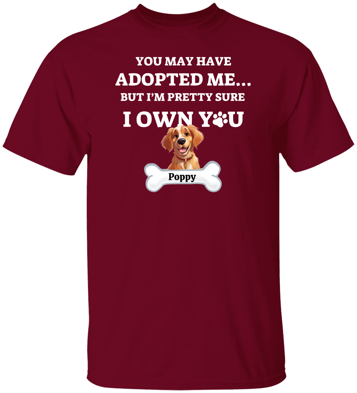 Personalized Adopted Cartoon Dog Cotton Tee