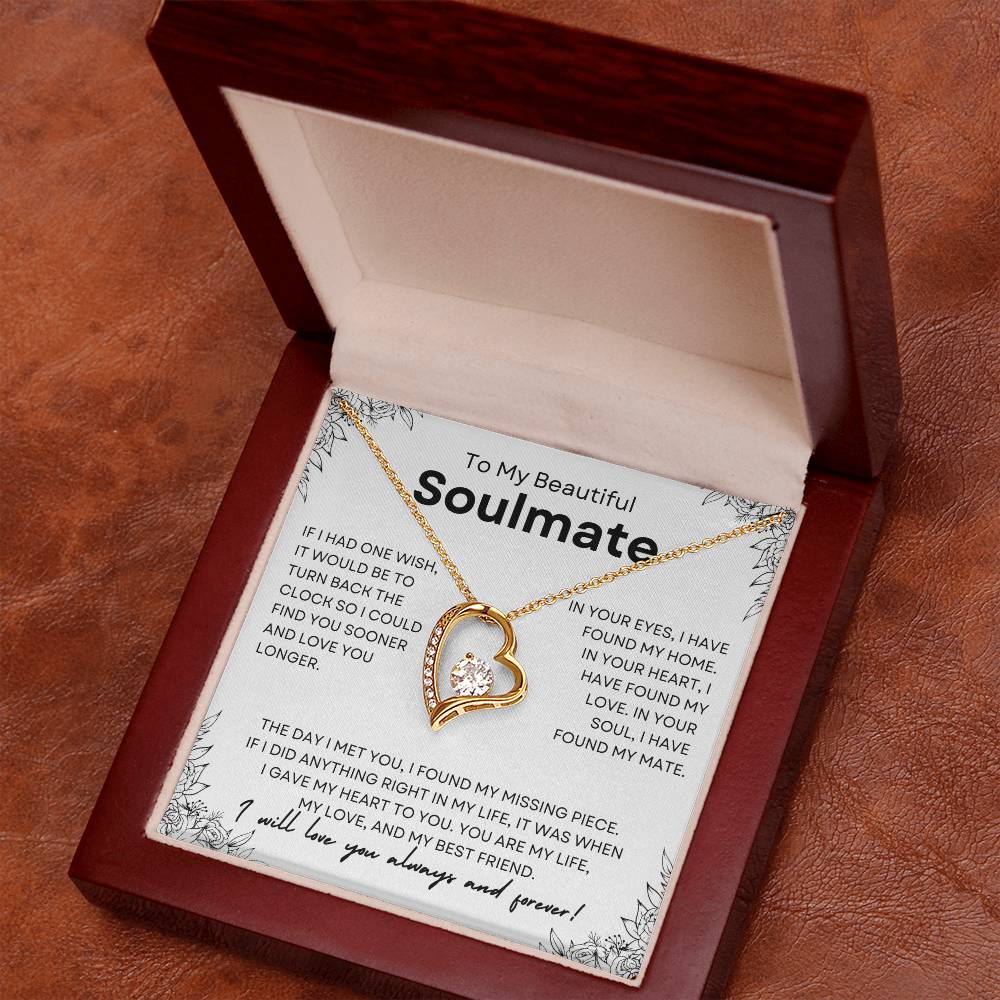 To My Beautiful Soulmate | Forever Love Necklace | Girlfriend | Soulmate | Partner | Wife