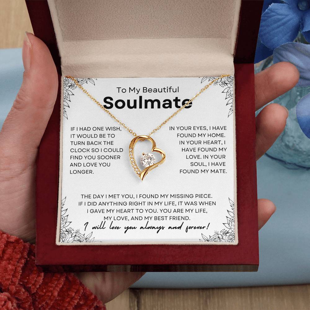 To My Beautiful Soulmate | Forever Love Necklace | Girlfriend | Soulmate | Partner | Wife