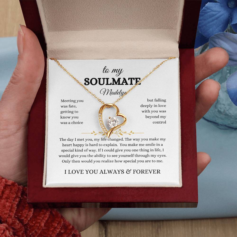 To My Soulmate Forever Love Necklace- OPTIONAL Personalization | Gift for Her | Gift for Wife | Gift for Girlfriend | Gift for Partner