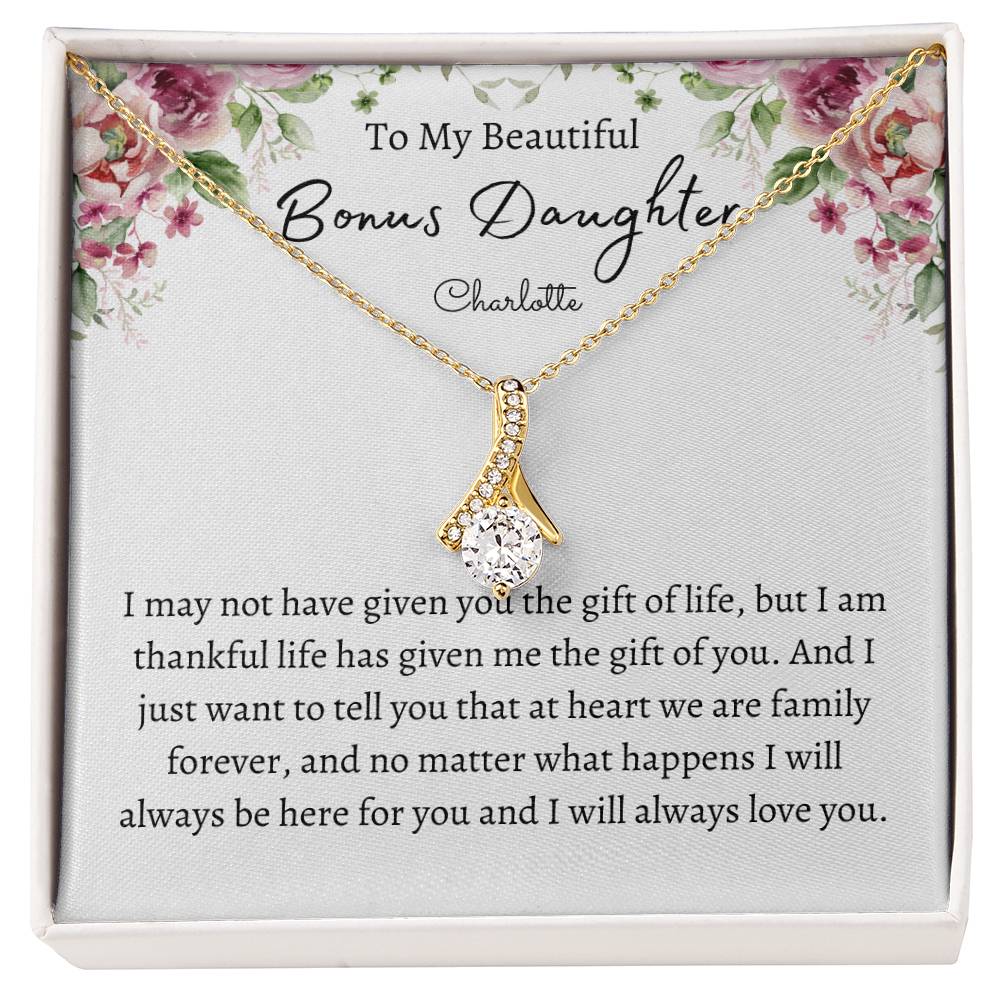 To My Bonus Daughter Alluring Beauty Necklace- Personalized