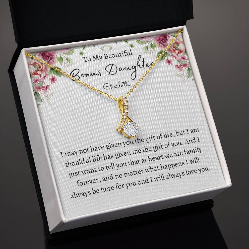 To My Bonus Daughter Alluring Beauty Necklace- Personalized