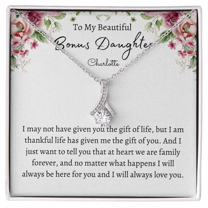 To My Bonus Daughter Alluring Beauty Necklace- Personalized