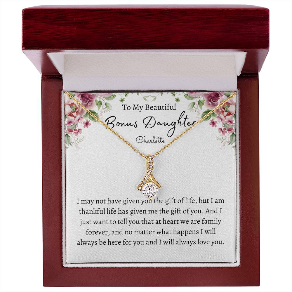 To My Bonus Daughter Alluring Beauty Necklace- Personalized