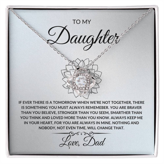 To My Daughter From Dad Love Knot Necklace