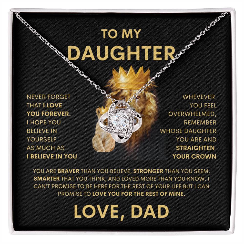 To My Daughter From Dad Love Knot Necklace