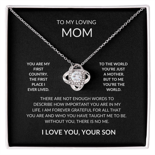 To My Loving Mom From Son Love Knot Necklace