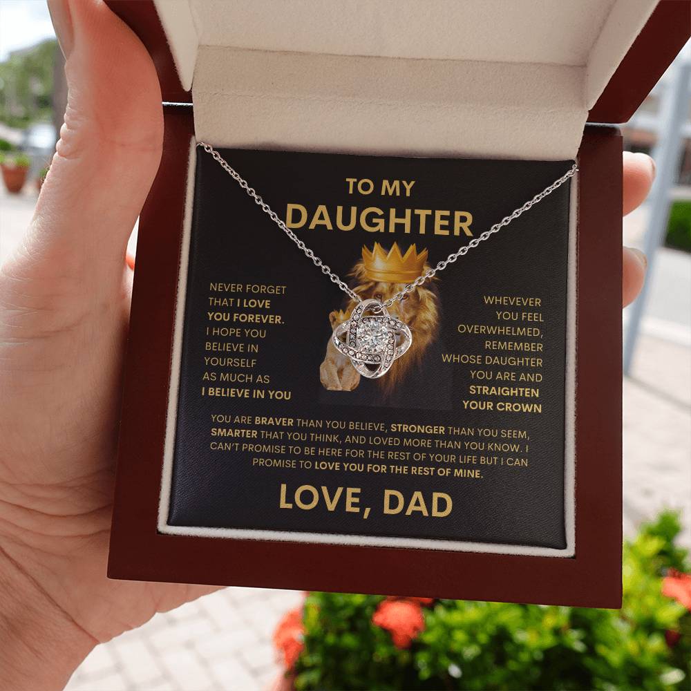 To My Daughter From Dad Love Knot Necklace