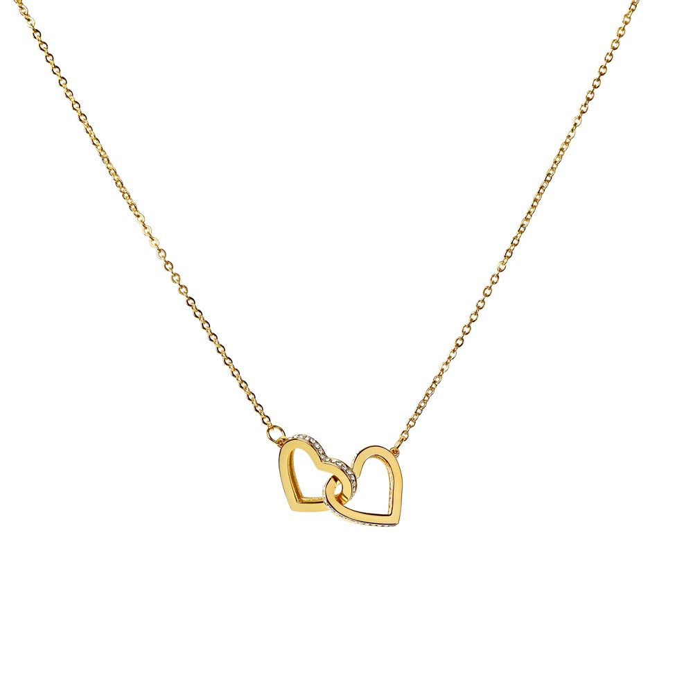 To My Daughter From Dad Interlocking Hearts Necklace- GOLD